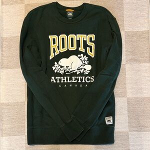 Roots Men's Dark Green Crewneck Sweater